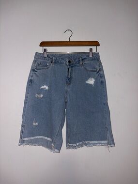Future Collective ~ Distressed Jean Long Shorts (NWT)